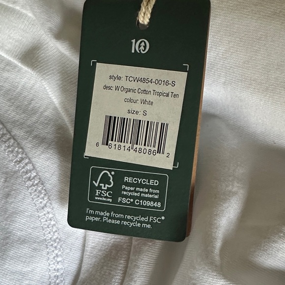 tentree White Short Sleeve Tee with Green and Purple Logo - Picture 5 of 9